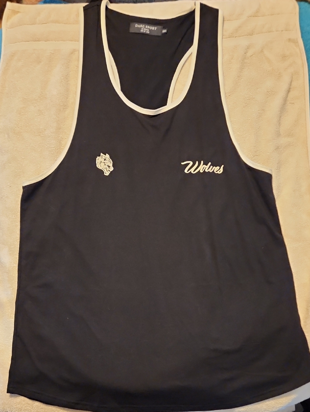 Darc Sport Wolves Tank Top - Black with Cream Trim